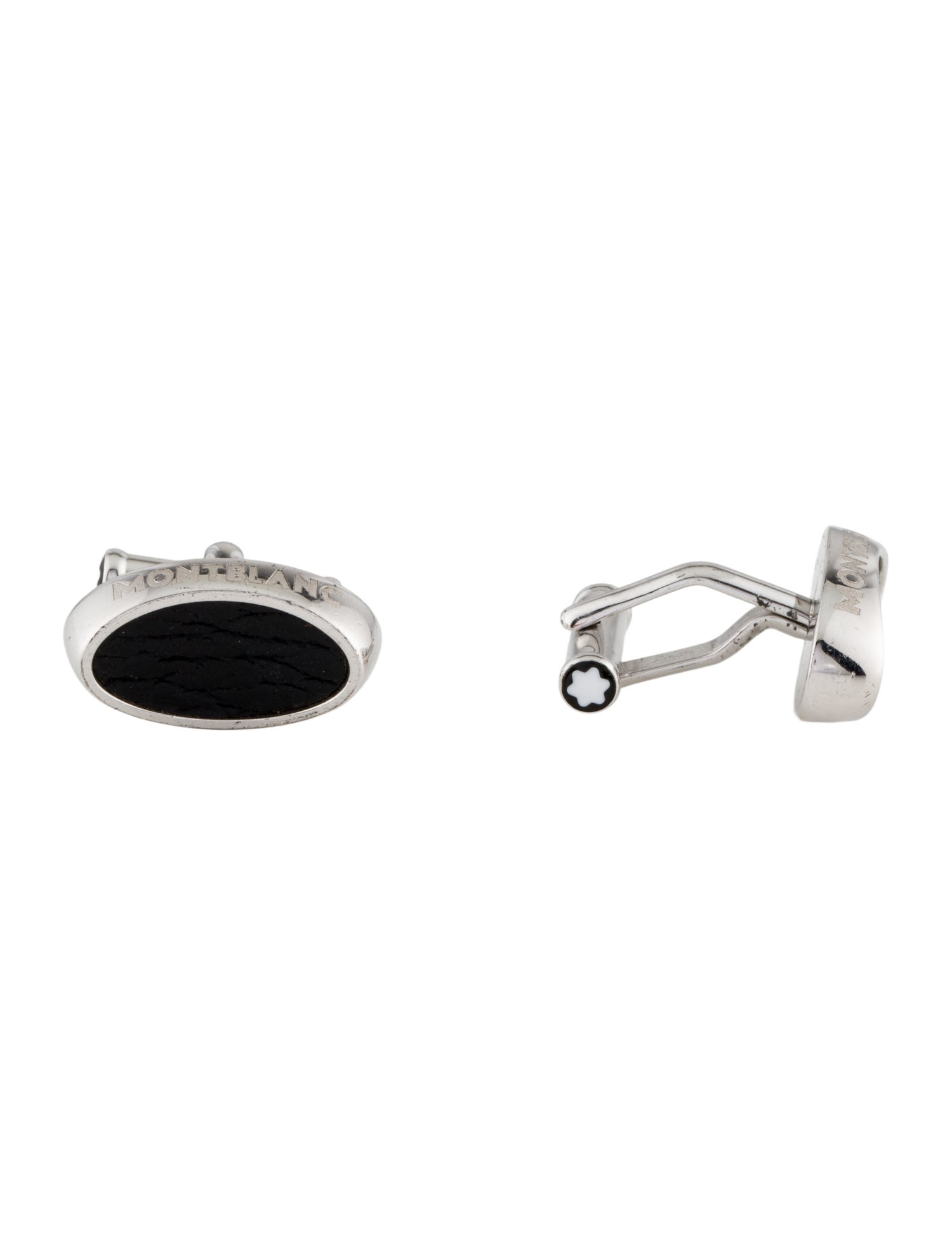 Montblanc Enamel & Leather Cufflinks