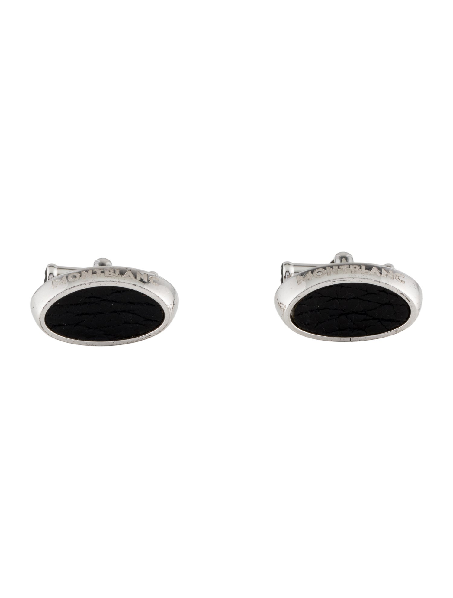 Montblanc Enamel & Leather Cufflinks