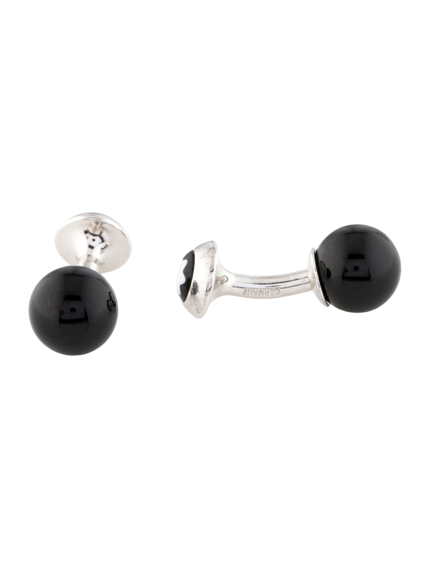 Montblanc Onyx & Ceramic Snowcap Emblem Cufflinks
