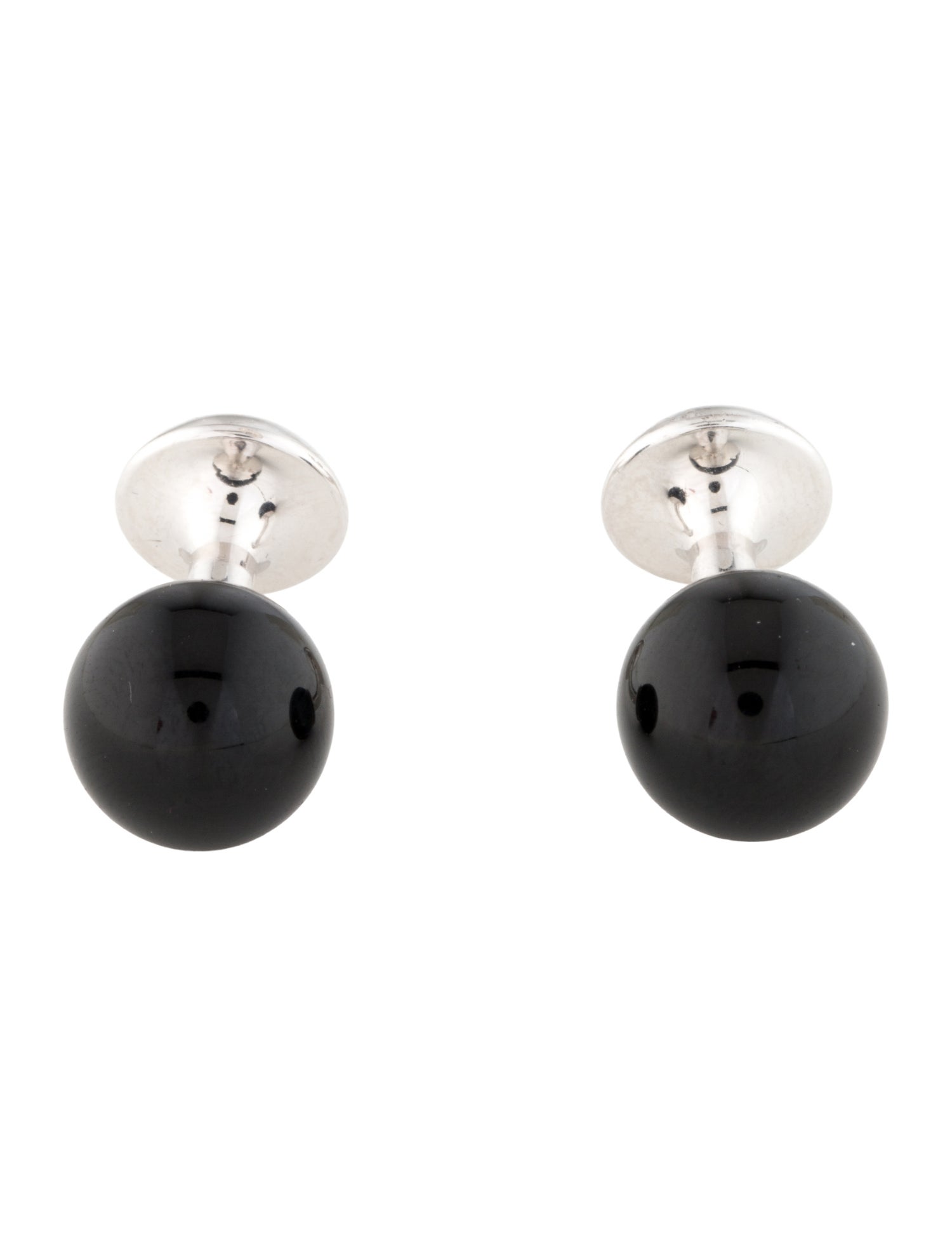 Montblanc Onyx & Ceramic Snowcap Emblem Cufflinks