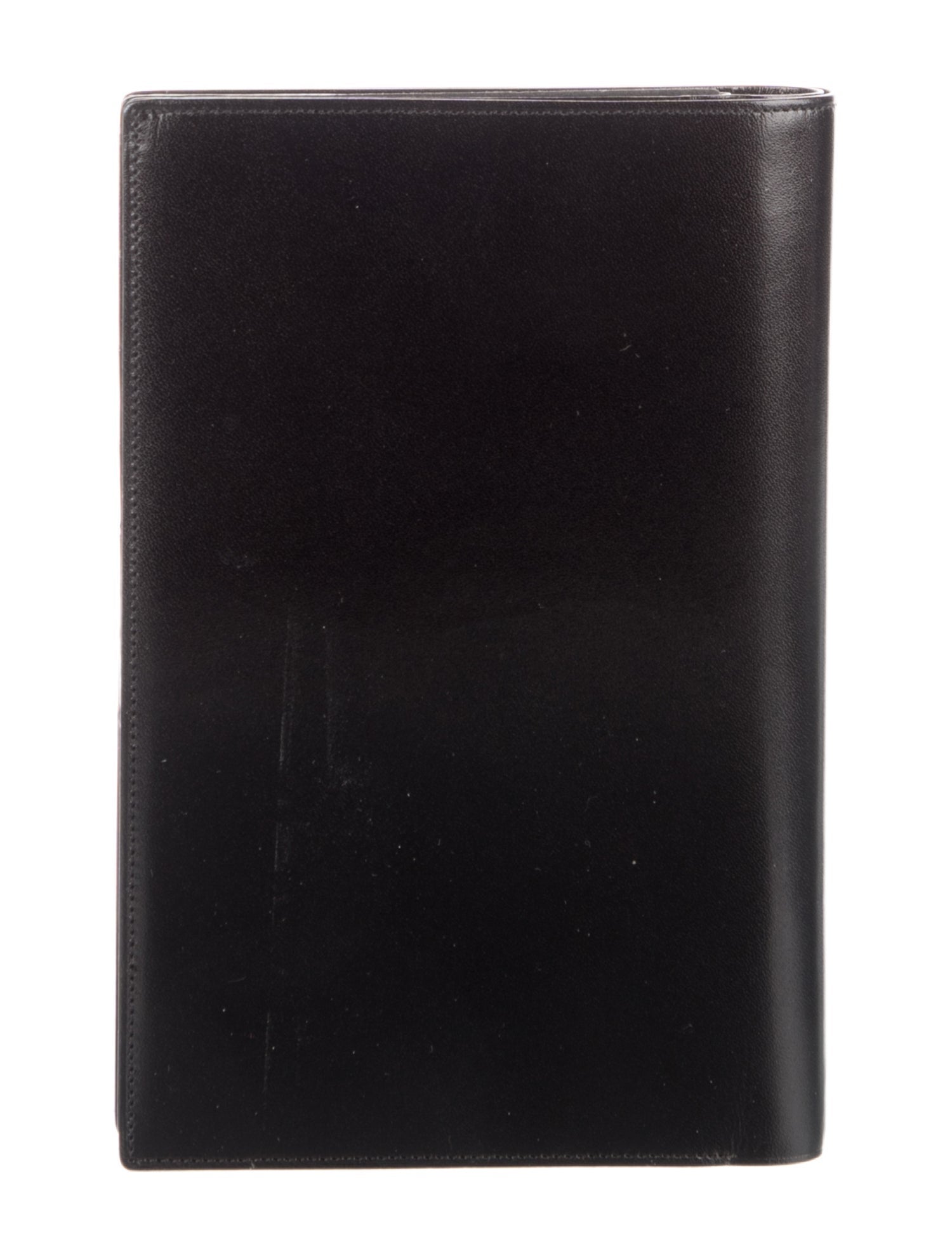 Montblanc black leather montblanc notebook holder and writing accessory organizer