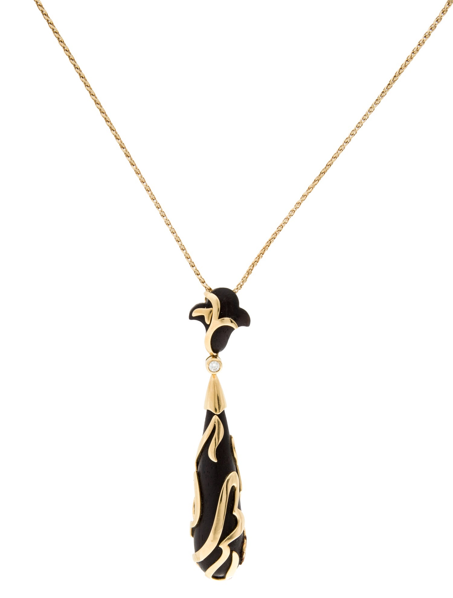 Marina B 18K Wood & Diamond Pendant Necklace