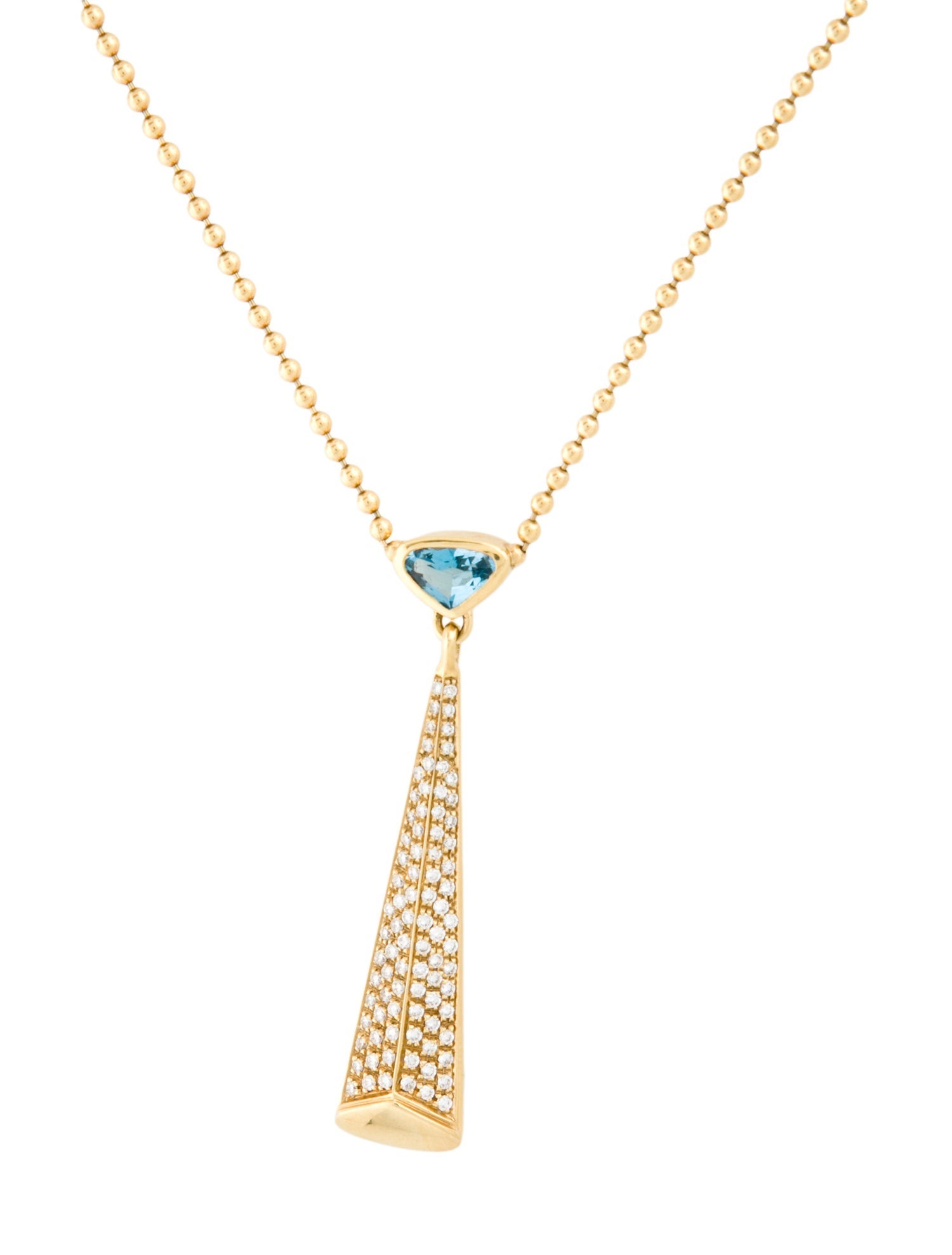 Marina B 18K Topaz & Diamond Drop Pendant Necklace