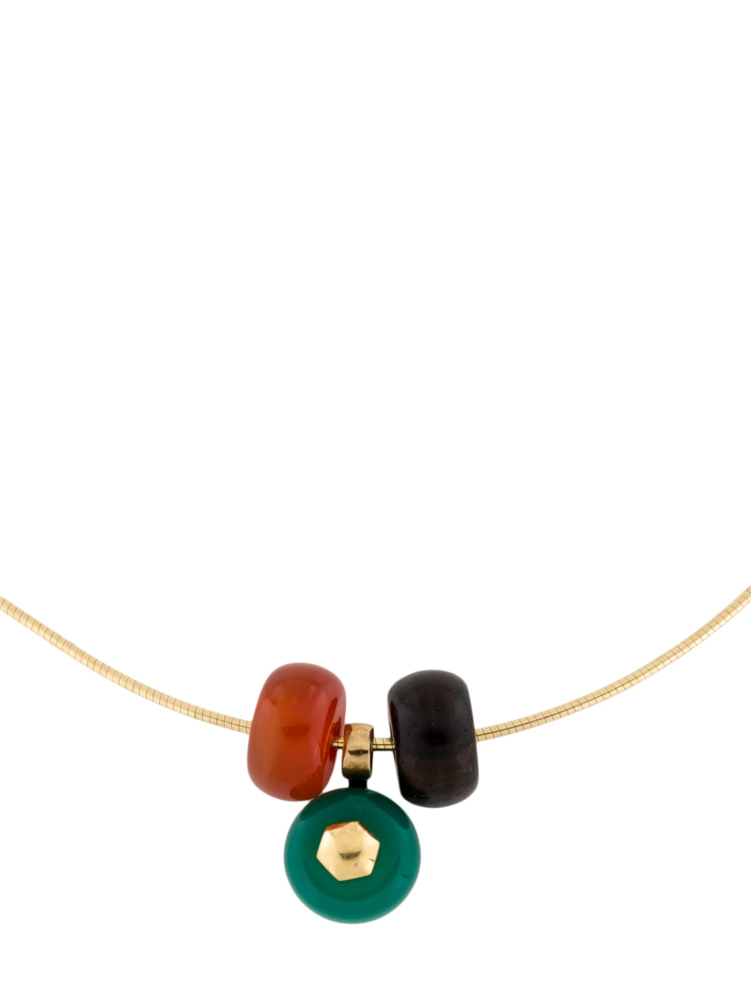 Marina B Wood, Carnelian & Dyed Chalcedony Interchangeable Necklace