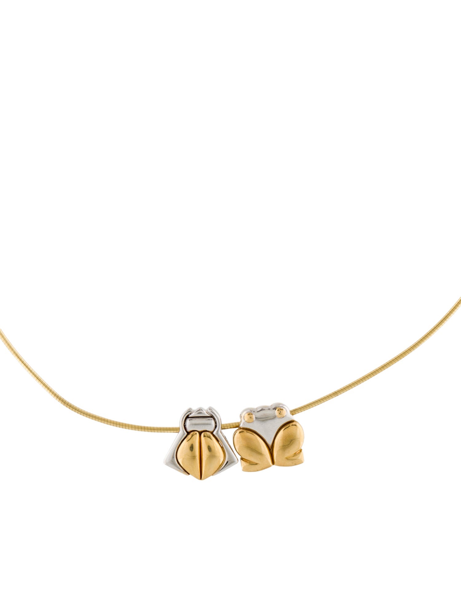 Marina B 18K Two-Tone Frog & Beetle Collar Necklace