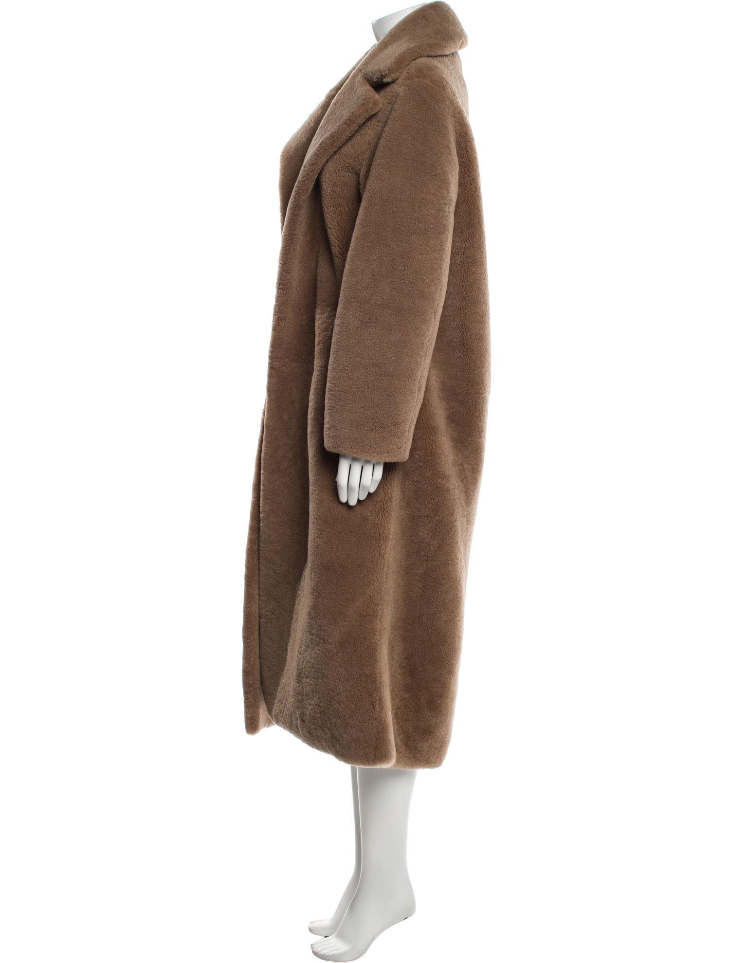 meteo YVES SALOMON テディロングコート Long down jacket in waterproof technical fabric with mink