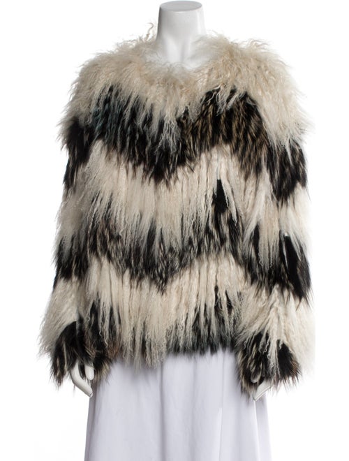 Meteo by Yves Salomon Fox Striped Fur Jacket