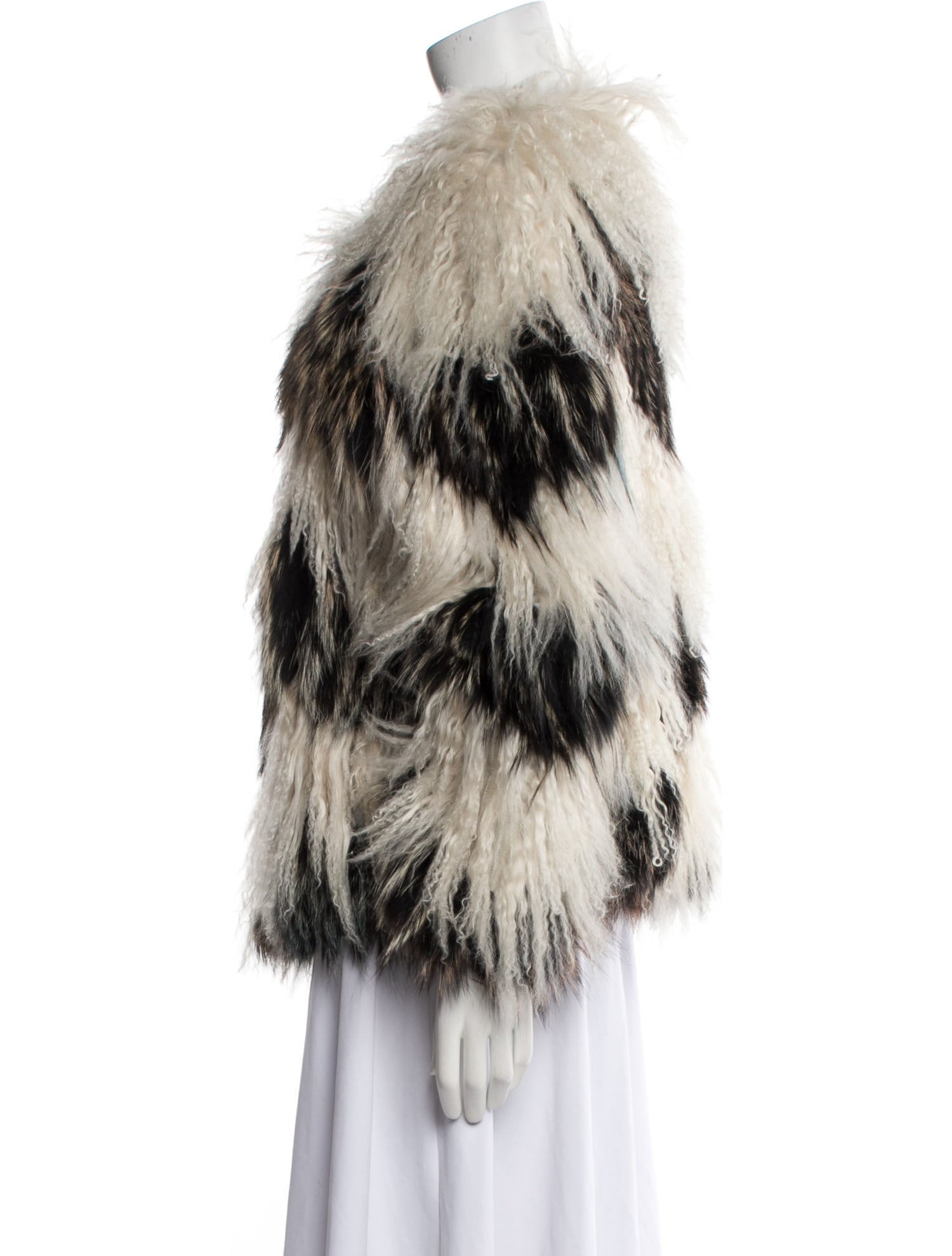 Meteo by Yves Salomon Fox Striped Fur Jacket