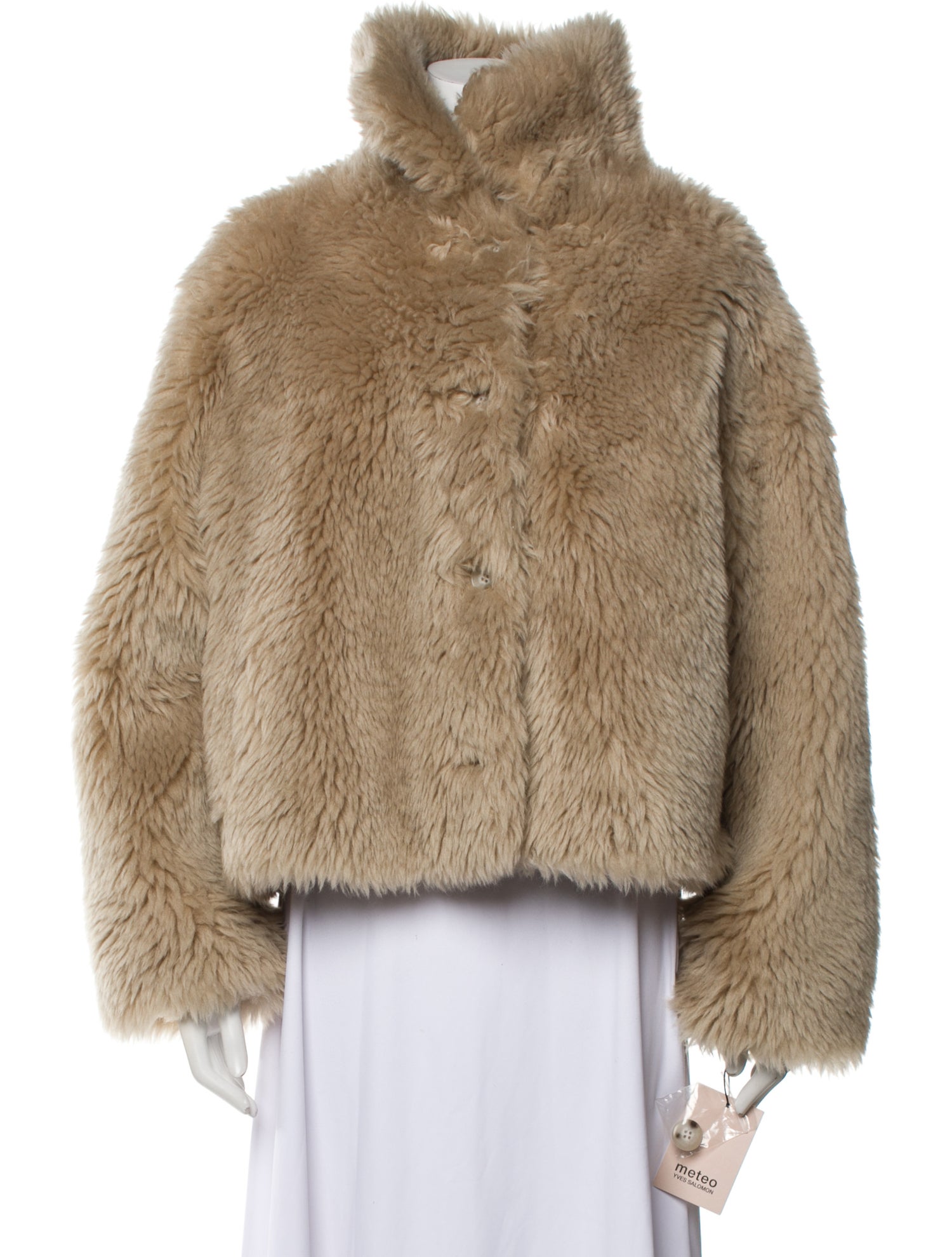 Meteo by Yves Salomon Wool Faux Fur Jacket