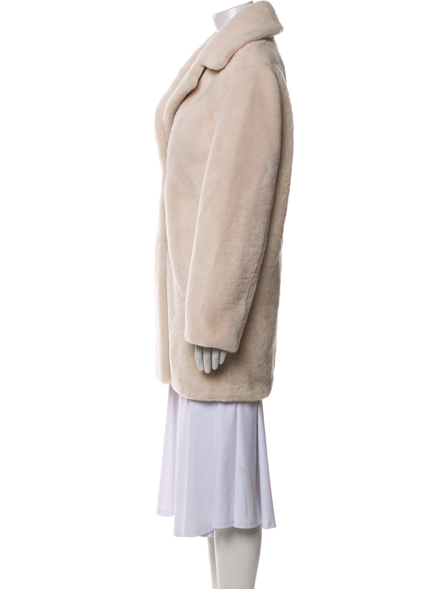 Meteo by Yves Salomon Wool Faux Fur Coat