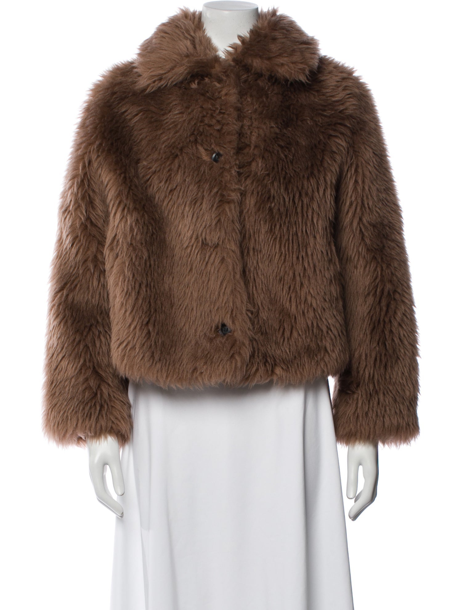 Meteo by Yves Salomon Wool Faux Fur Jacket