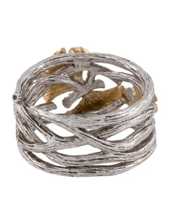 Michael Aram Diamond Butterfly Ginkgo Cuff Ring