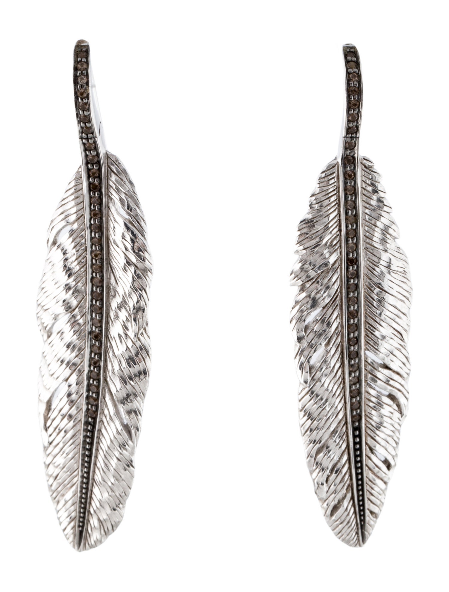 Michael Aram Smoky Quartz Feather Drop Earrings