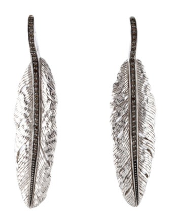Michael Aram Smoky Quartz Feather Drop Earrings