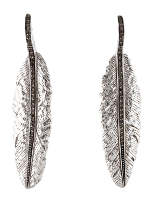 Michael Aram Smoky Quartz Feather Drop Earrings
