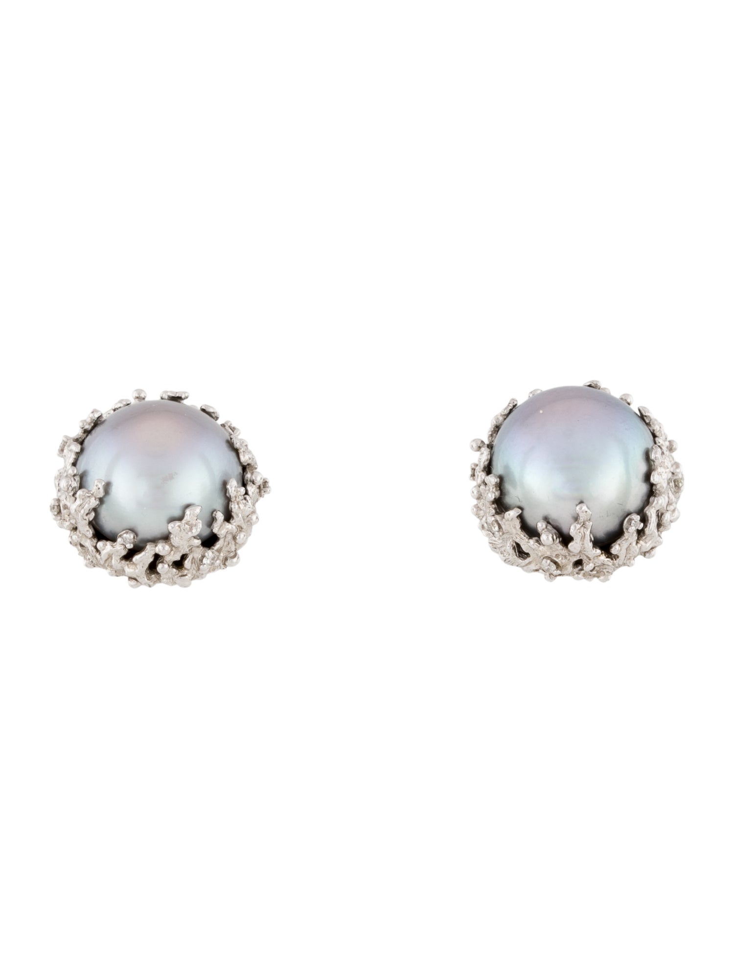 Michael Aram Pearl & Diamond Ocean Stud Earrings