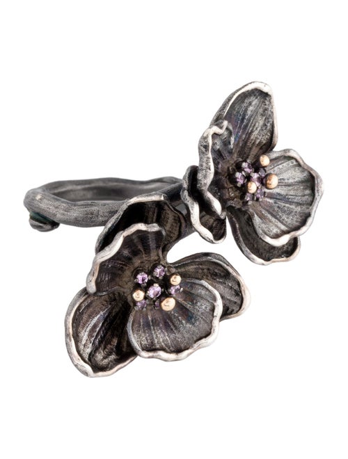 Michael Aram Sapphire Double Orchid Cocktail Ring