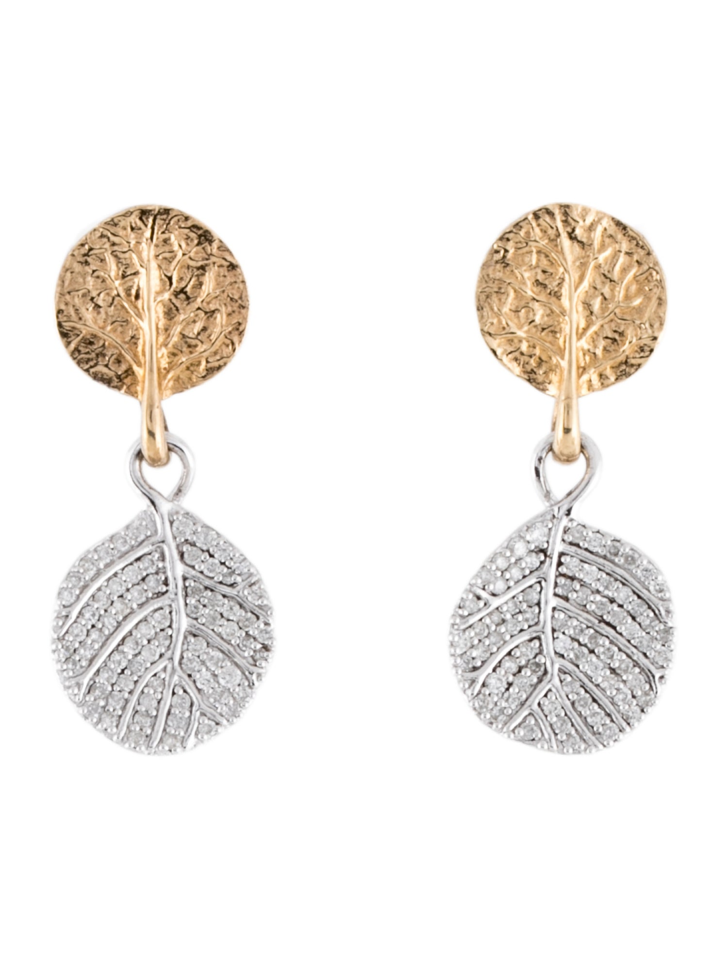 Michael Aram Diamond Leaf Drop Earrings