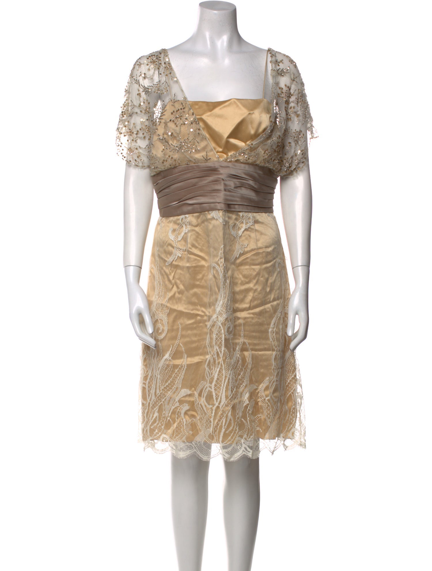 Monica Byrne Lace Pattern Knee-Length Dress
