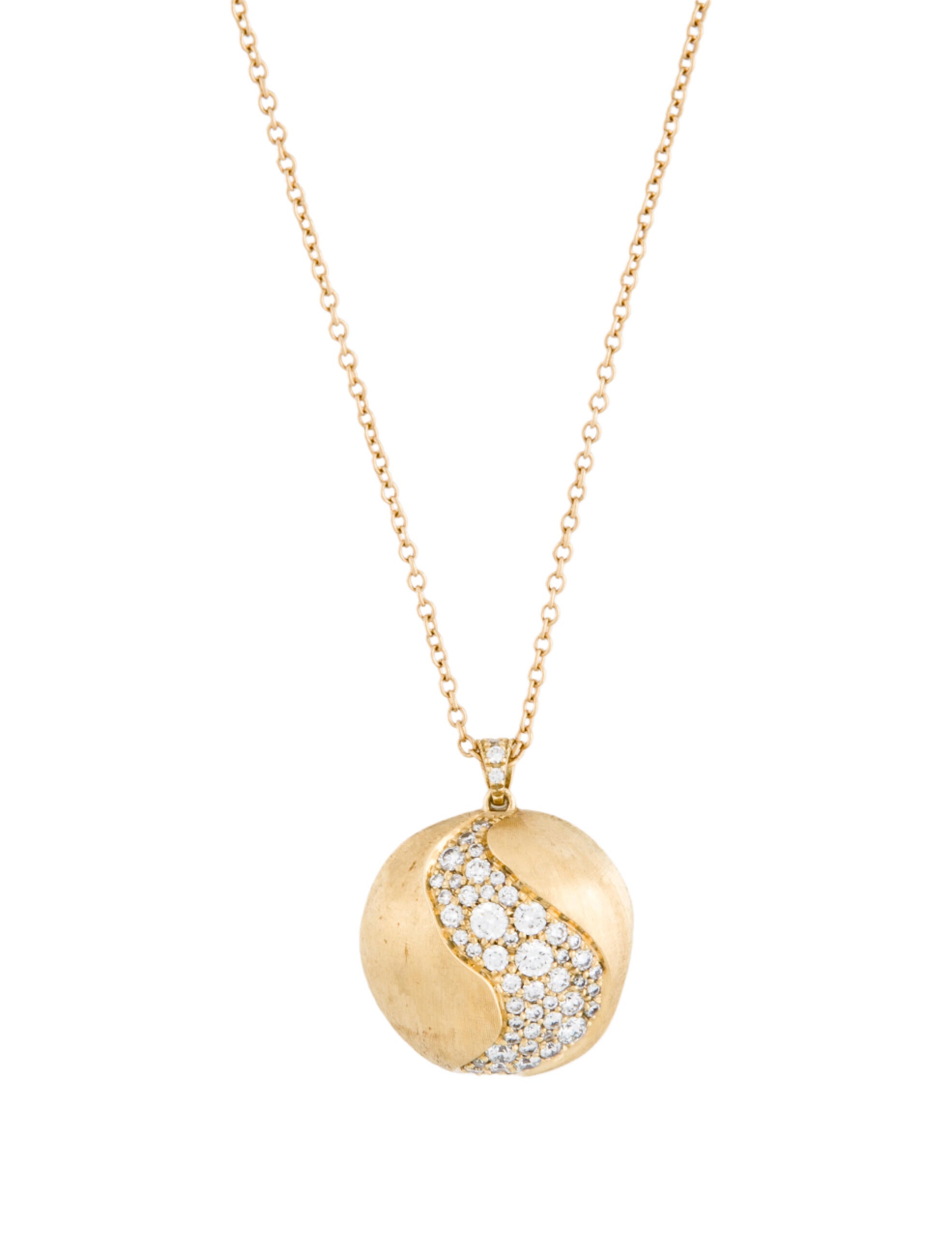 Tiffany & Co. 18K Round Tag Long Pendant Necklace 18K Yellow Gold Pendant Necklace, Necklaces