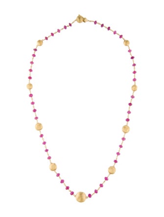 Marco Bicego 18K Ruby Beaded Station Necklace
