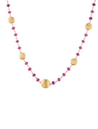 Marco Bicego 18K Ruby Beaded Station Necklace