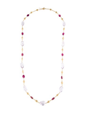 Marco Bicego Station 18K Amethyst & Tourmaline Confetti Necklace