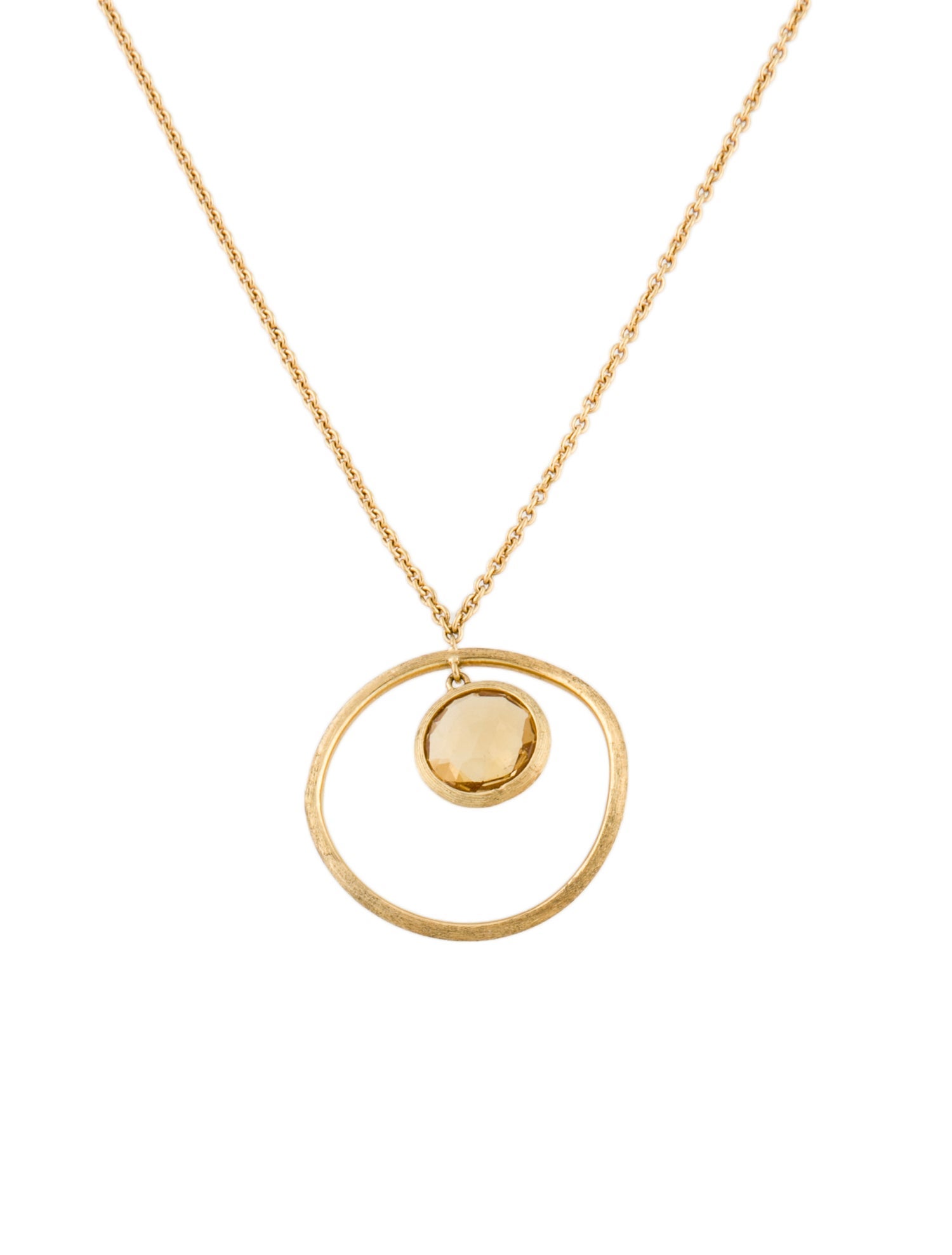 Marco Bicego 18K Citrine & Quartz Jaipur Circle Pendant Necklace