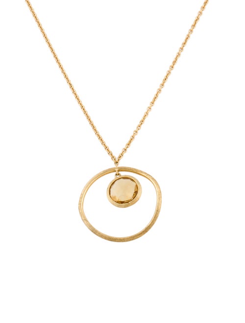Marco Bicego 18K Citrine & Quartz Jaipur Circle Pendant Necklace