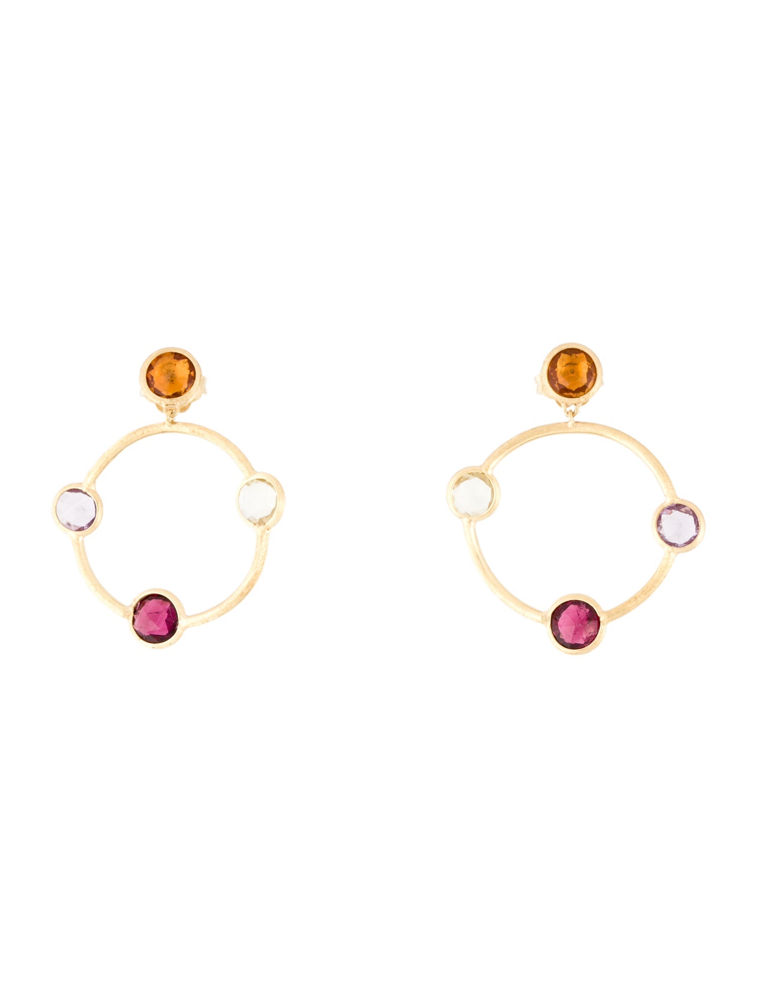 Marco Bicego 18K Multistone Jaipur Circle Drop Earrings