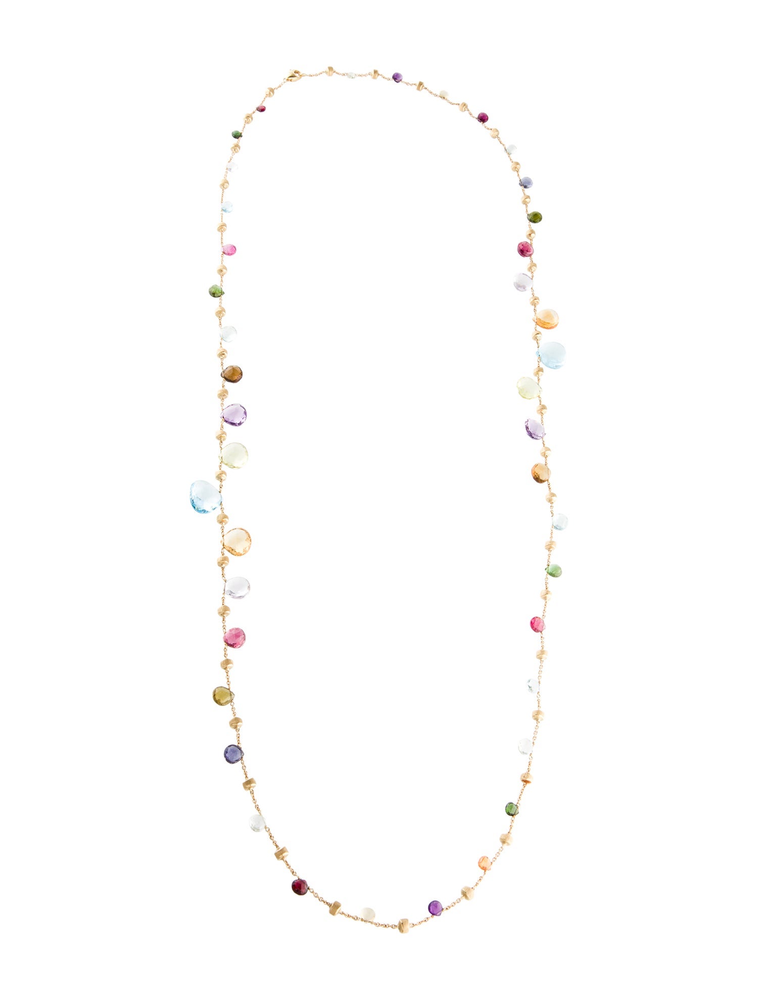 Marco Bicego 18K Multistone Graduated Long Paradise Necklace
