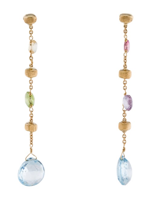 Marco Bicego 18K Multistone Long Paradise Drop Earrings