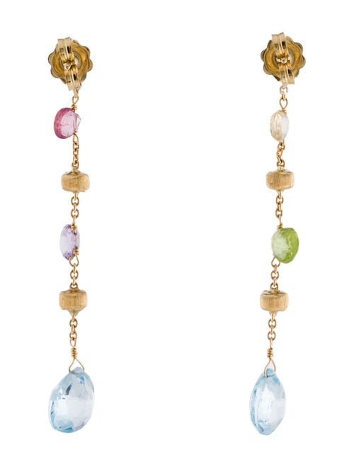 Marco Bicego 18K Multistone Long Paradise Drop Earrings