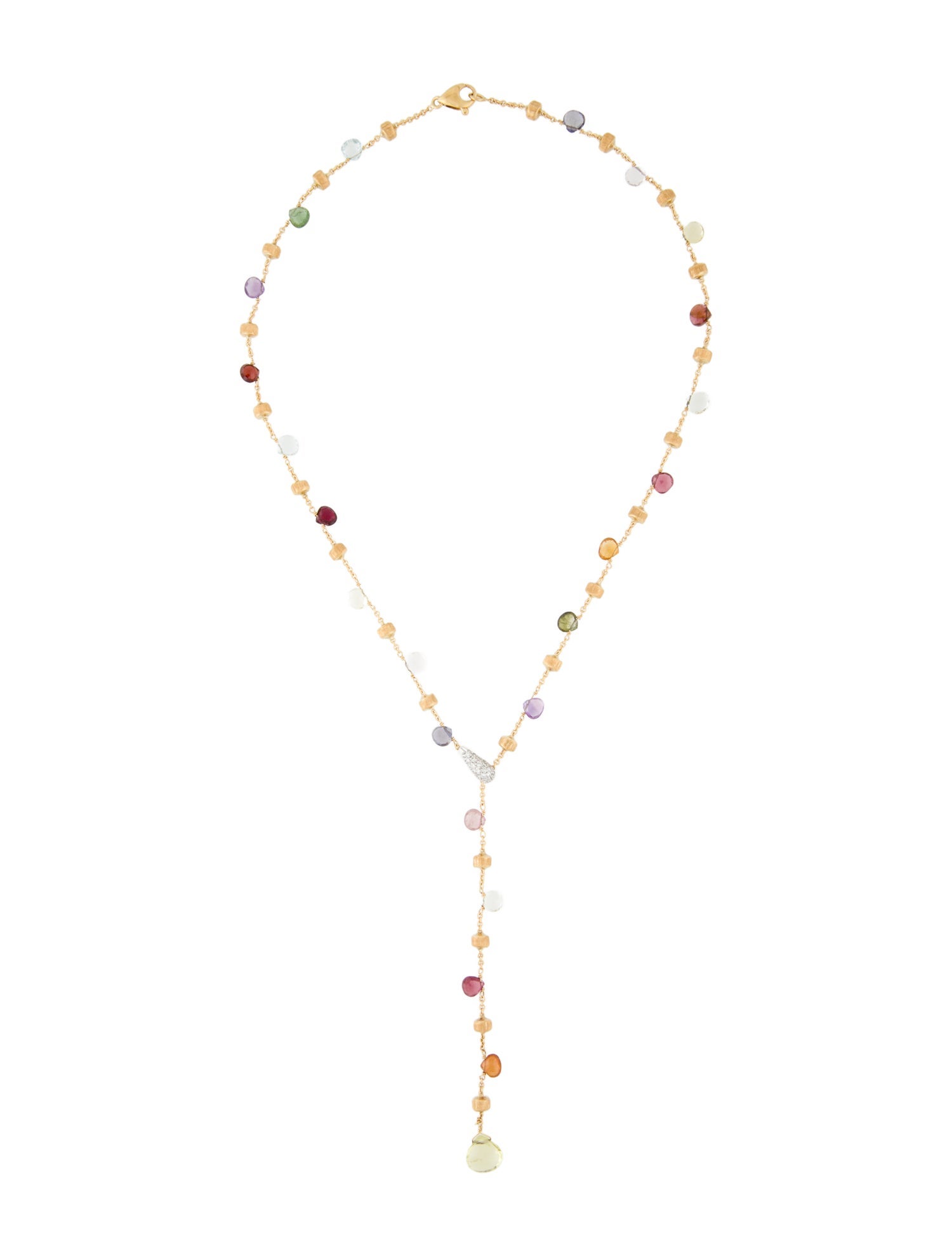 Marco Bicego 18K Multistone & Diamond Station Pendant Necklace