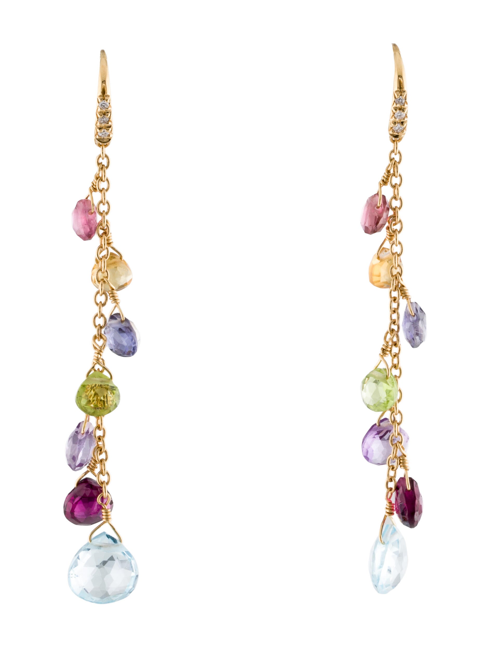 Marco Bicego 18K Multistone & Diamond Paradise Drop Earrings
