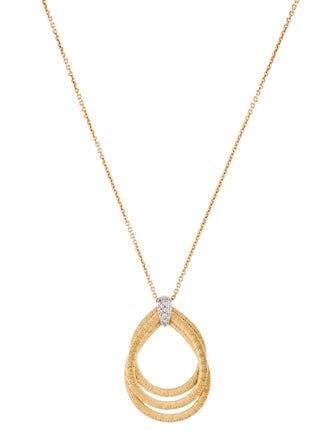 Marco Bicego 18K Diamond Cairo Triple Teardrop Pendant Necklace