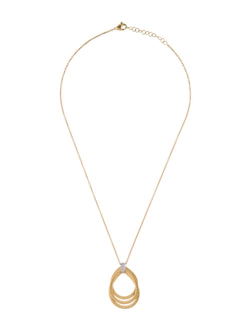 Marco Bicego 18K Diamond Cairo Triple Teardrop Pendant Necklace