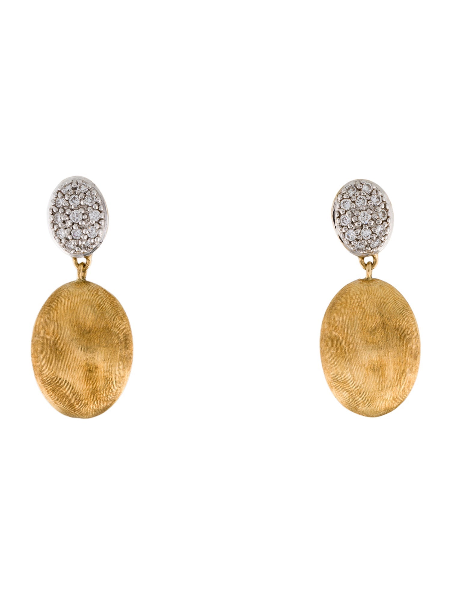 Marco Bicego 18K Diamond Siviglia Medium Drop Earrings