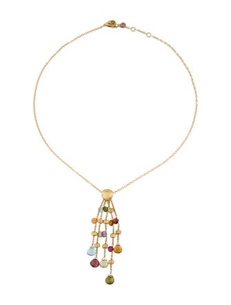 Marco Bicego 18K Paradise Multi-stone Pendant Lariat Necklace