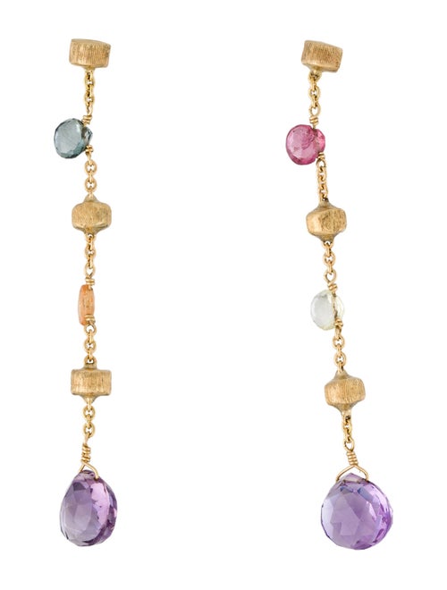 Marco Bicego 18K Amethyst, Garnet, Quartz & Tourmaline Paradise Drop Earrings