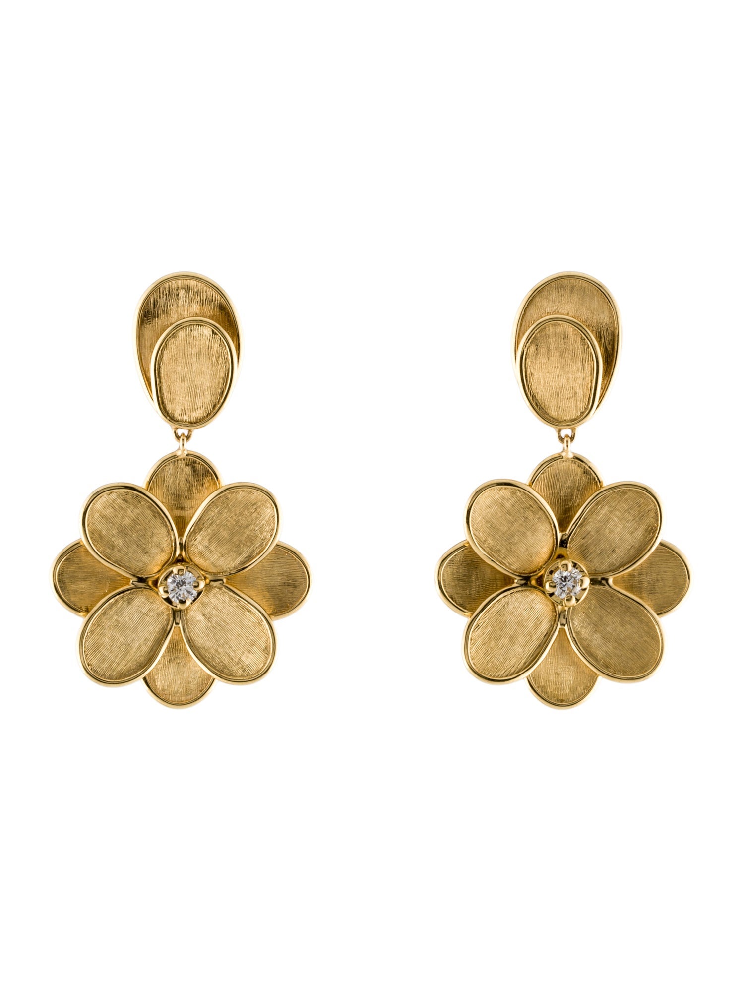 Marco Bicego 18K Diamond Petali Drop Earrings