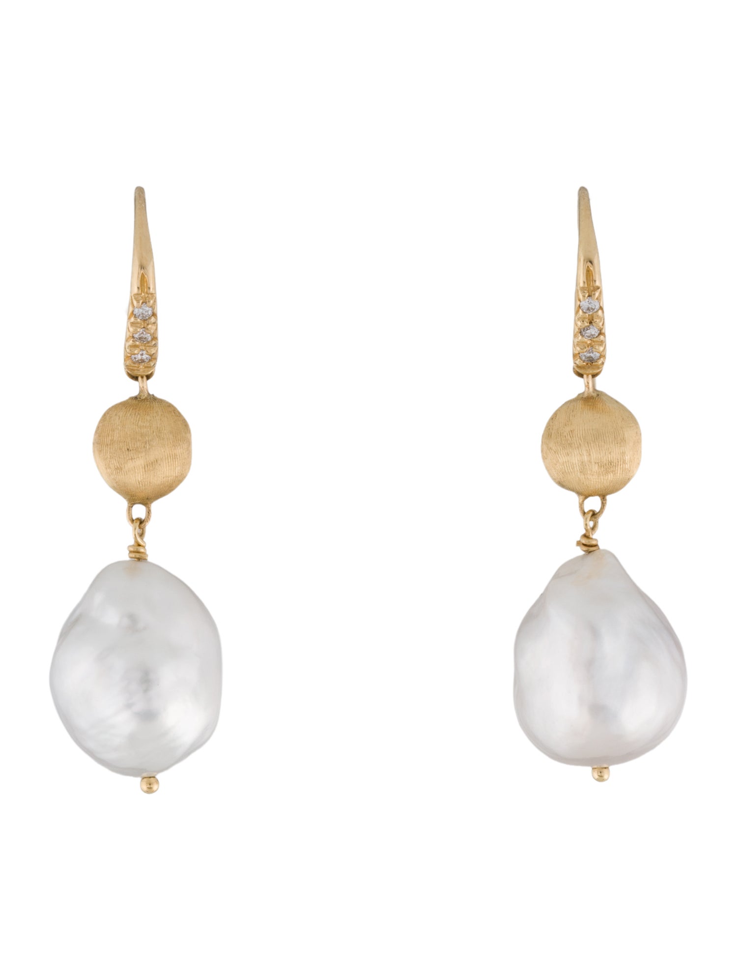 Marco Bicego 18K Pearl & Diamond Drop Earrings