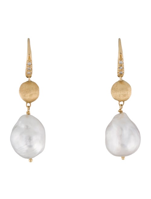 Marco Bicego 18K Pearl & Diamond Drop Earrings