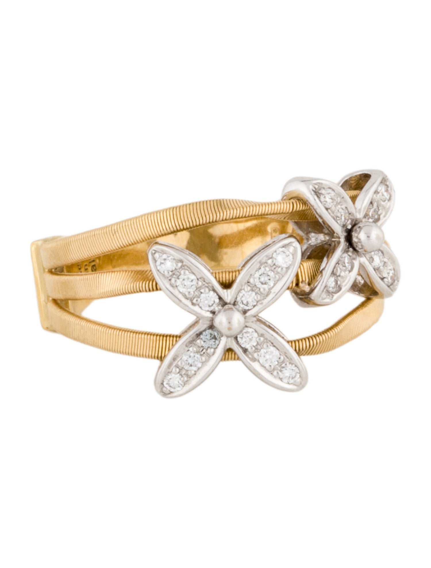 Marco Bicego 18K Diamond Marrakech Onde Flower Coil Band Ring