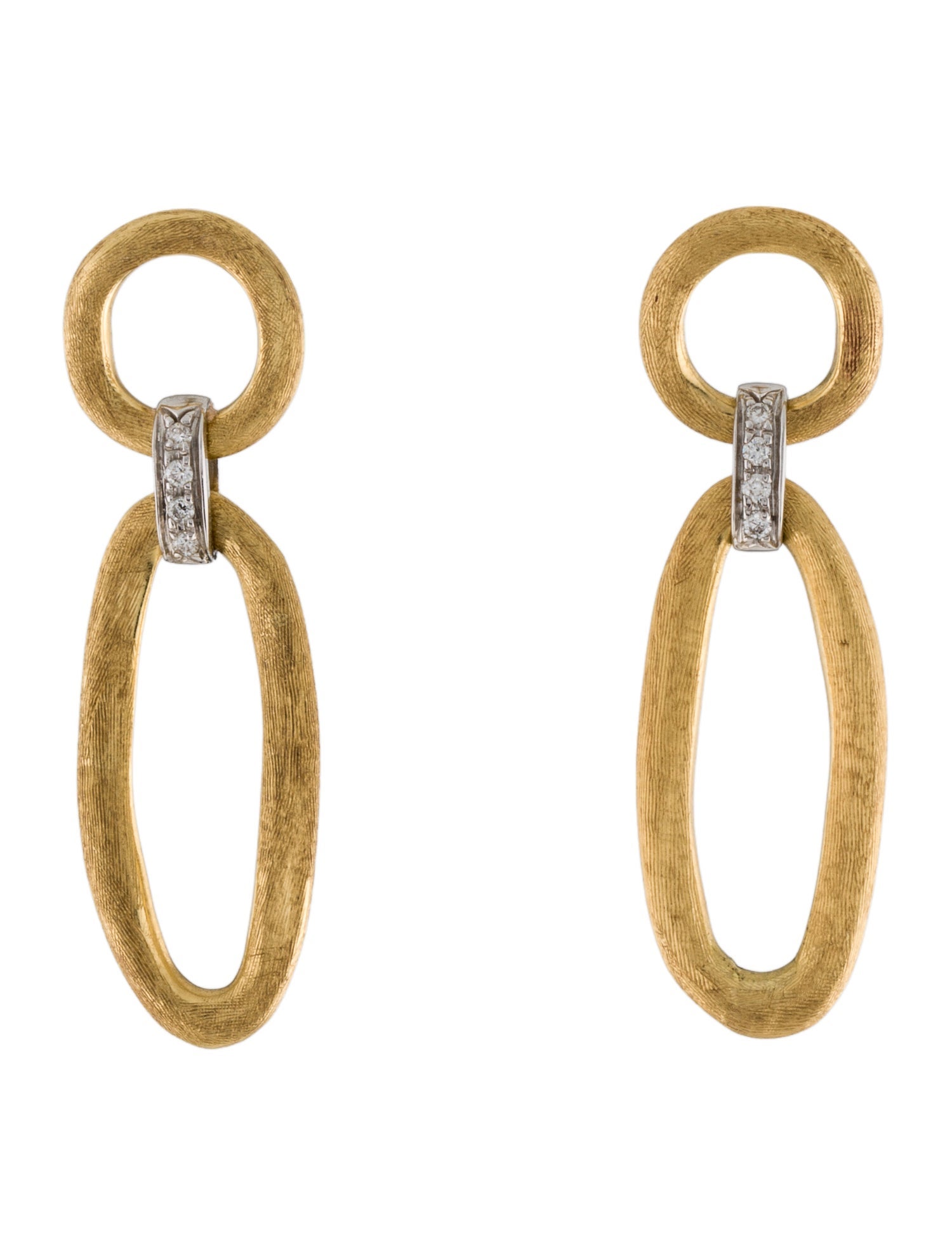 Marco Bicego 18K Diamond LInk Drop Earrings