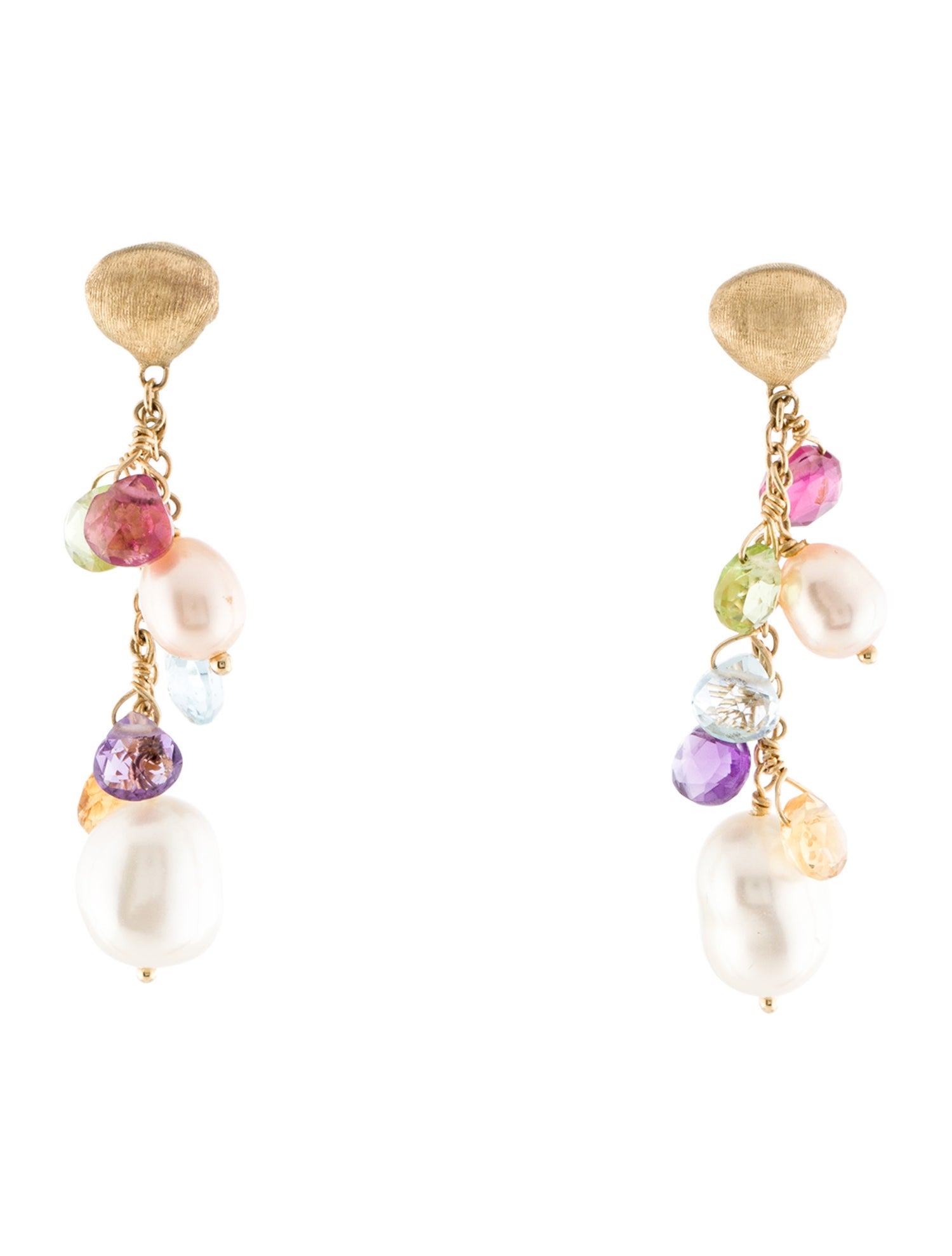 Marco Bicego 18K Pearl & Multi-Stone Paradise Drop Earrings