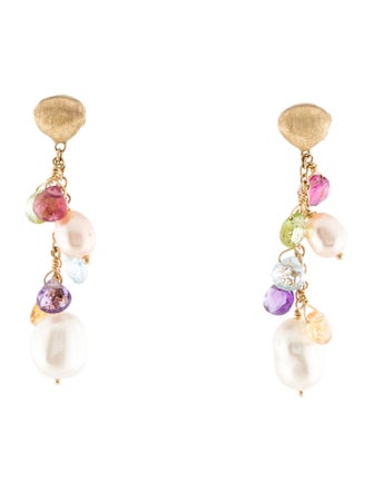 Marco Bicego 18K Pearl & Multi-Stone Paradise Drop Earrings