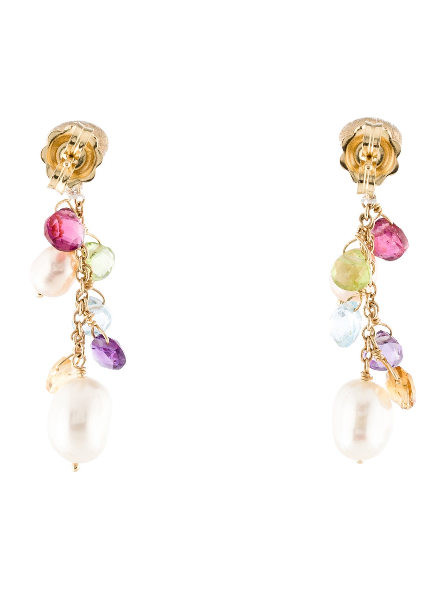 Marco Bicego 18K Pearl & Multi-Stone Paradise Drop Earrings