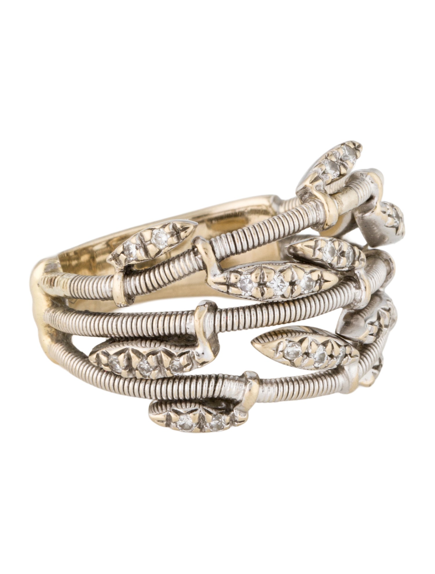 Marco Bicego 18K Diamond Leaf Band