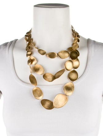 Marco Bicego 18K Lunaria Graduated Petal Multi Chain Necklace